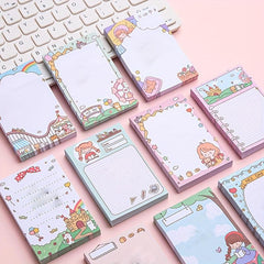 100 Sheets Cartoon Sticky Notes Self-adhesive Stationery