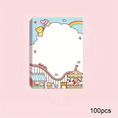 100 Sheets Cartoon Sticky Notes Self-adhesive Stationery
