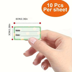 Waterproof Cartoon Name Sticker for School Water Bottle - Self-adhesive Label