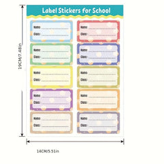 Waterproof Cartoon Name Sticker for School Water Bottle - Self-adhesive Label
