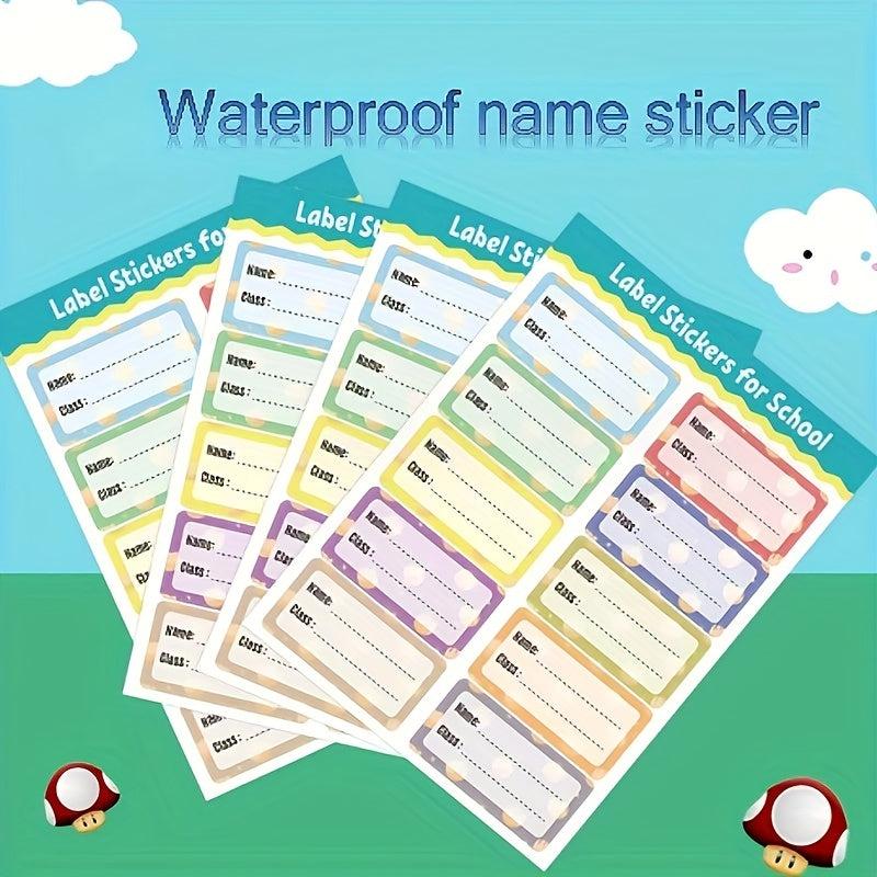 Waterproof Cartoon Name Sticker for School Water Bottle - Self-adhesive Label
