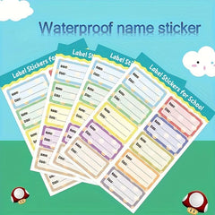 Waterproof Cartoon Name Sticker for School Water Bottle - Self-adhesive Label