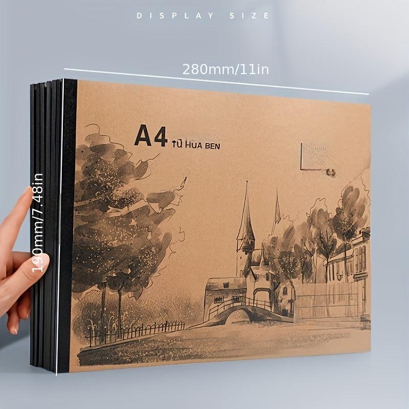 A4 Sketch Art Picture Book, Thickened Cowhide Paper College Student Book