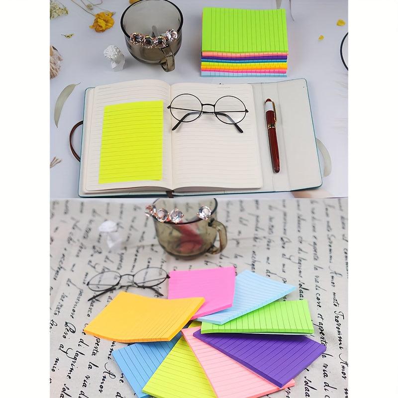 50 Lined Sticky Notes Bright Colors 10 16X15 24 Cm Self Adhesive Note Pad