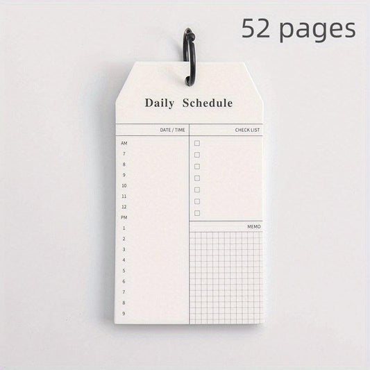 52 Pages Loose Leaf Notepad Portable Memo Buckle Style Schedule
