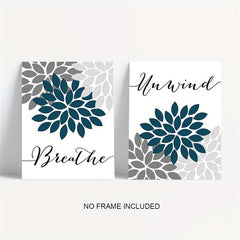 Teal Relax Soak Unwind Breathe Bathroom Wall Decor