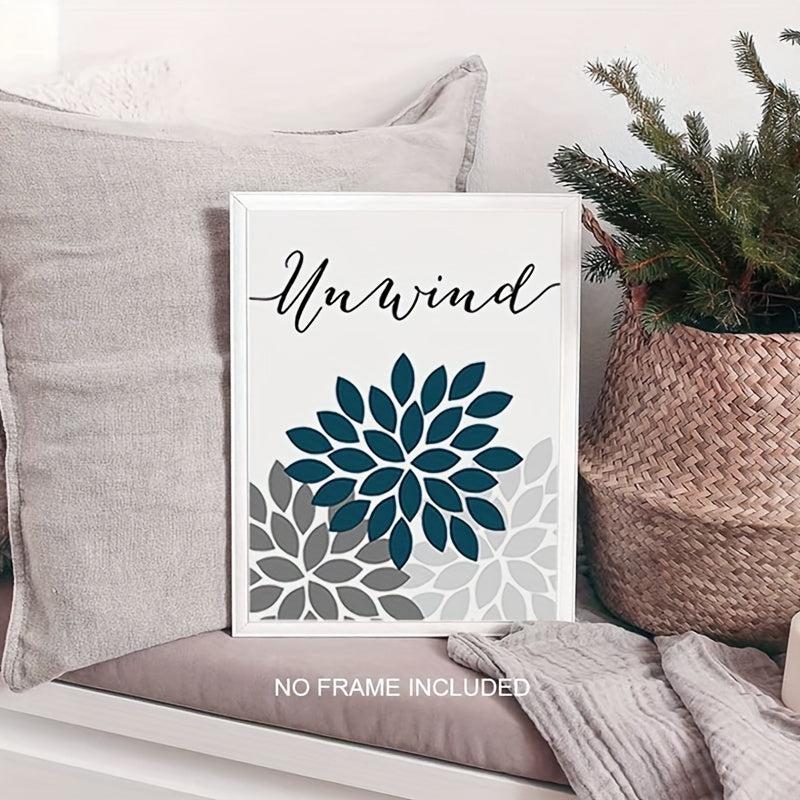 Teal Relax Soak Unwind Breathe Bathroom Wall Decor