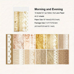 21pcs Vintage Scrapbook Paper Floral Scrapbooking Supplies