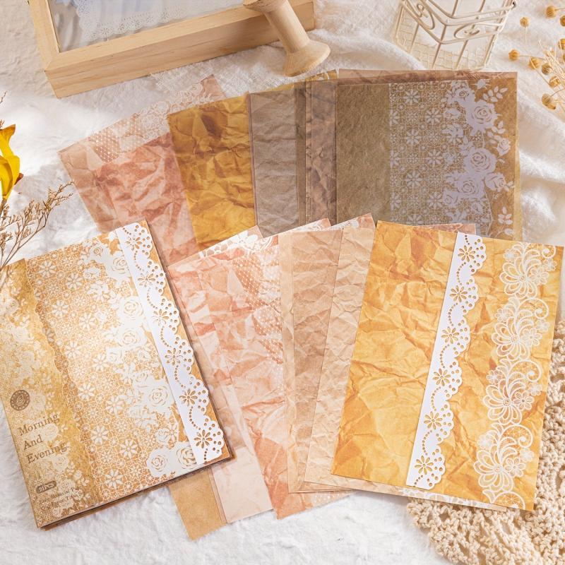 21pcs Vintage Scrapbook Paper Floral Scrapbooking Supplies