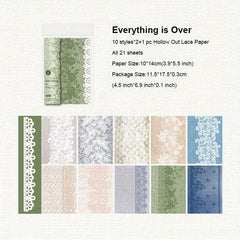 21pcs Vintage Scrapbook Paper Floral Scrapbooking Supplies