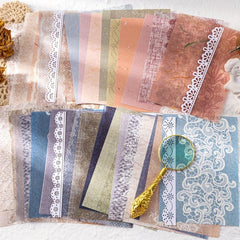 21pcs Vintage Scrapbook Paper Floral Scrapbooking Supplies