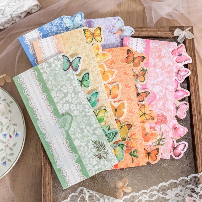 30 Sheets Vintage Flower Butterfly Scrapbook Paper Kit Non Sticky Paper Kits