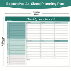 Weekly Planner Pad 52 Tear Off Sheets Undated Weekly Desk Planner