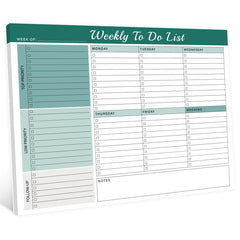 Weekly Planner Pad 52 Tear Off Sheets Undated Weekly Desk Planner