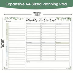 Weekly Planner Pad 52 Tear Off Sheets Undated Weekly Desk Planner