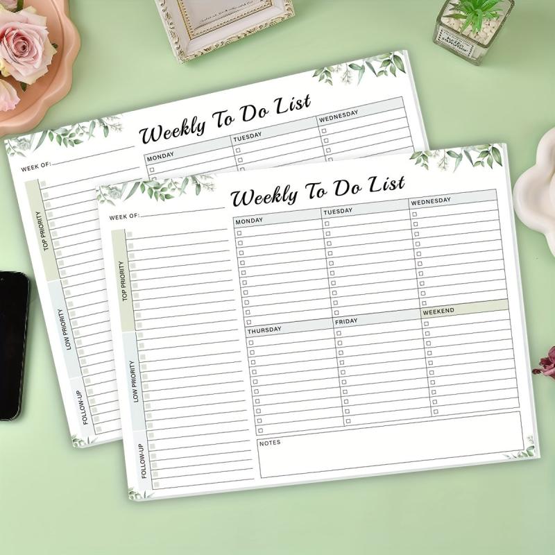 Weekly Planner Pad 52 Tear Off Sheets Undated Weekly Desk Planner