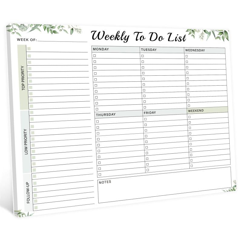 Weekly Planner Pad 52 Tear Off Sheets Undated Weekly Desk Planner