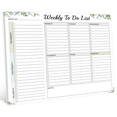 Weekly Planner Pad 52 Tear Off Sheets Undated Weekly Desk Planner