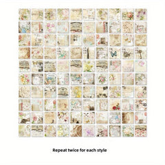 200pcs December Garden Series Retro Hand Ledger Decoration Collage Base Material