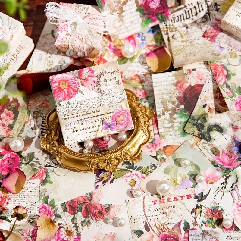 200pcs December Garden Series Retro Hand Ledger Decoration Collage Base Material