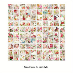 200pcs December Garden Series Retro Hand Ledger Decoration Collage Base Material