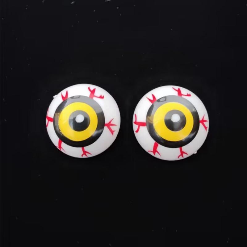 2pcs Halloween Colored Eyeball Trick Props Ghost Eye Semi round Bowl