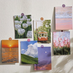 90pcs Scenery Inviscid Decorative Paper DIY Tent Background Paper