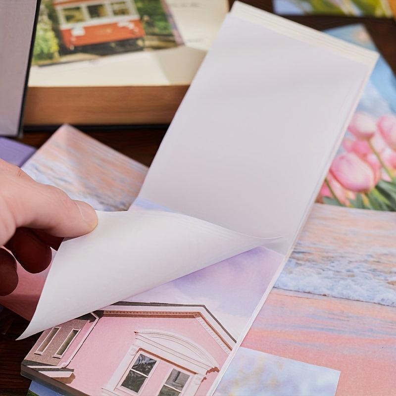 90pcs Scenery Inviscid Decorative Paper DIY Tent Background Paper