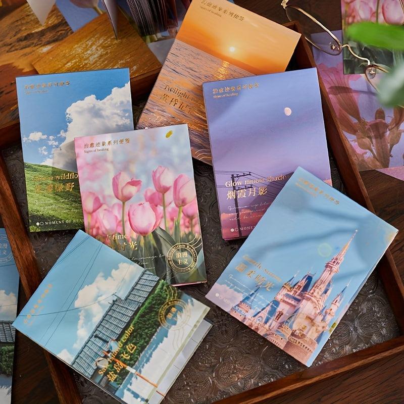 90pcs Scenery Inviscid Decorative Paper DIY Tent Background Paper