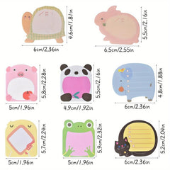 8 Animal Sticky Notes Set Self Stick Pads Cartoon Novelty