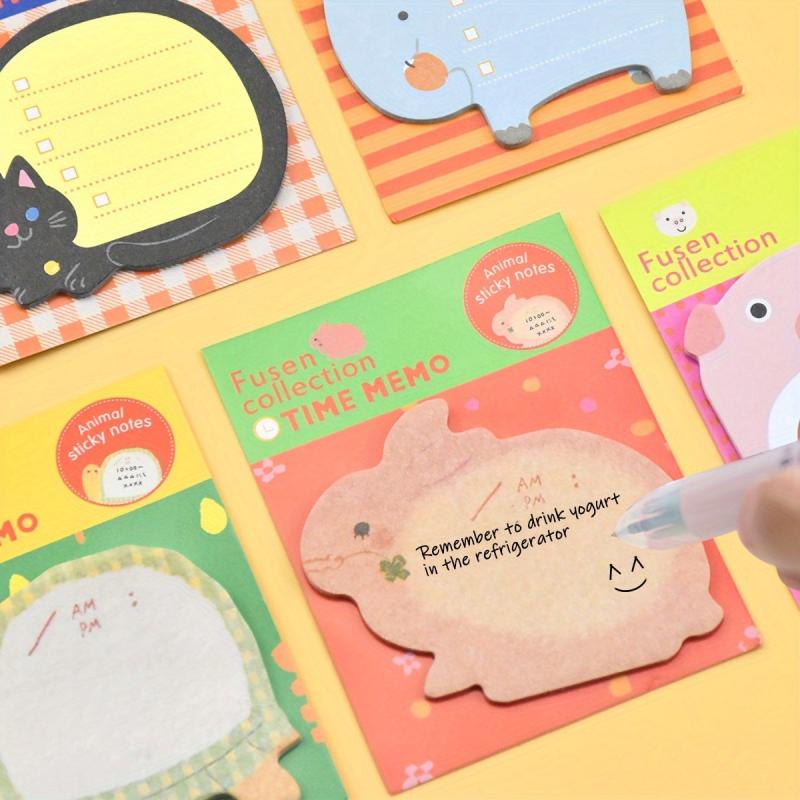 8 Animal Sticky Notes Set Self Stick Pads Cartoon Novelty