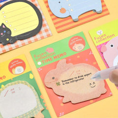 8 Animal Sticky Notes Set Self Stick Pads Cartoon Novelty