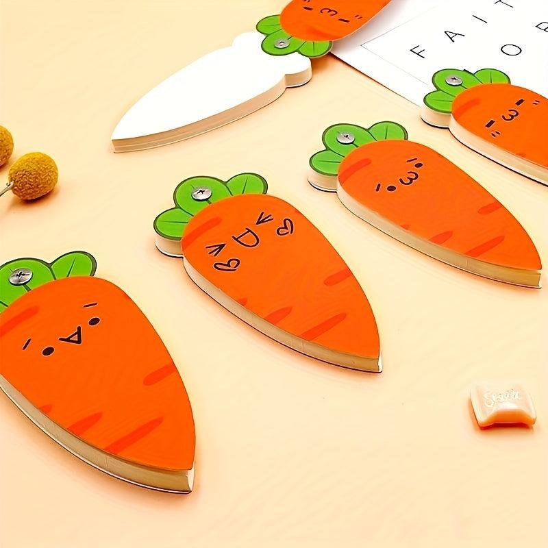 Carrot Shaped Spiral Memo Pad 65 Sheets Blank Student Notepad