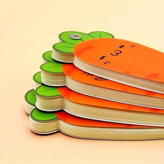 Carrot Shaped Spiral Memo Pad 65 Sheets Blank Student Notepad