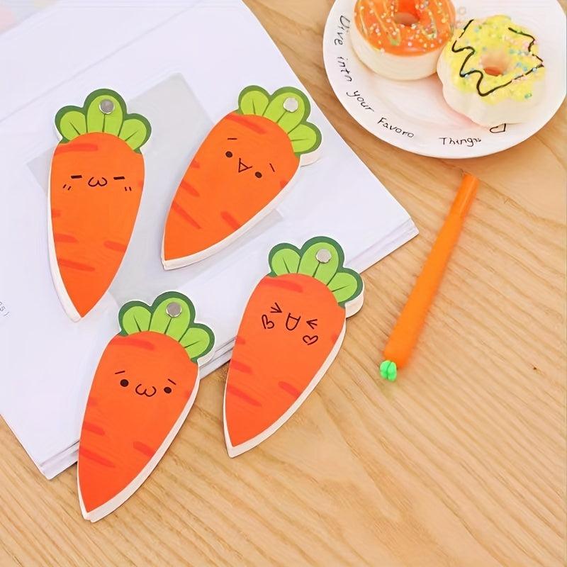 Carrot Shaped Spiral Memo Pad 65 Sheets Blank Student Notepad