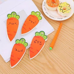 Carrot Shaped Spiral Memo Pad 65 Sheets Blank Student Notepad