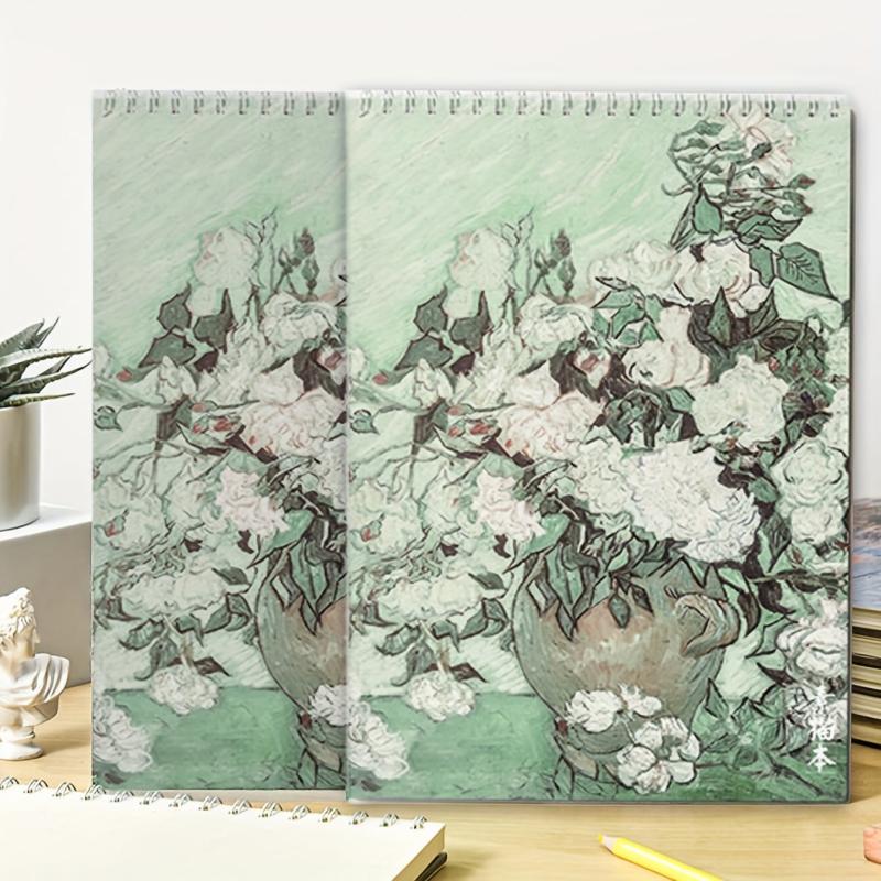 Rose Pattern Spiral Sketch Book 50 Pages
