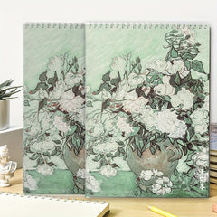 Rose Pattern Spiral Sketch Book 50 Pages