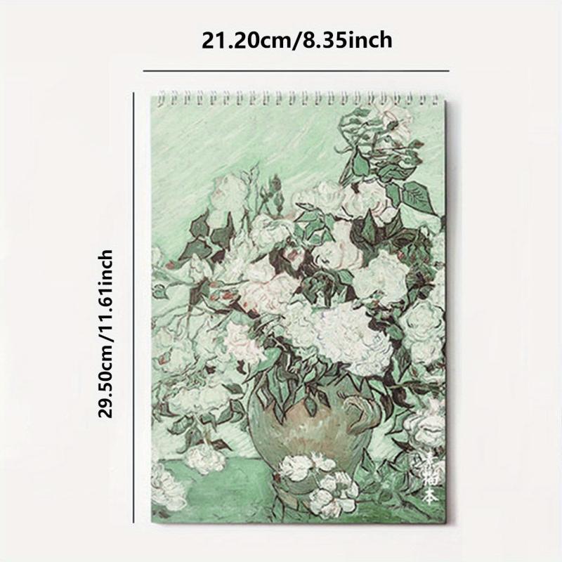 Rose Pattern Spiral Sketch Book 50 Pages