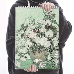 Rose Pattern Spiral Sketch Book 50 Pages