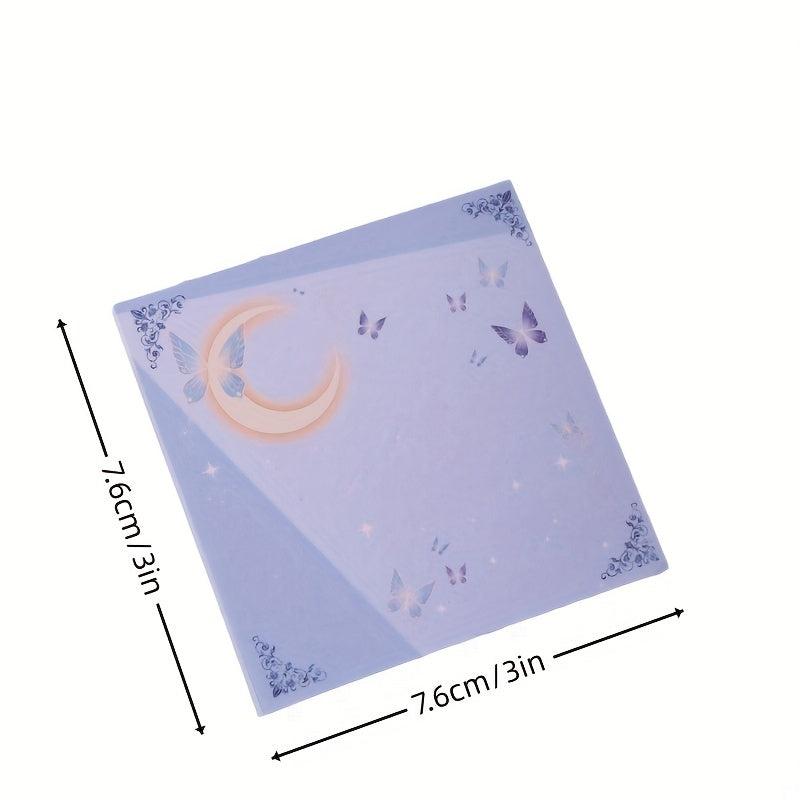 4pcs Colorful Butterfly Crystal Moon Notepad 200 Sheets In 4 Styles