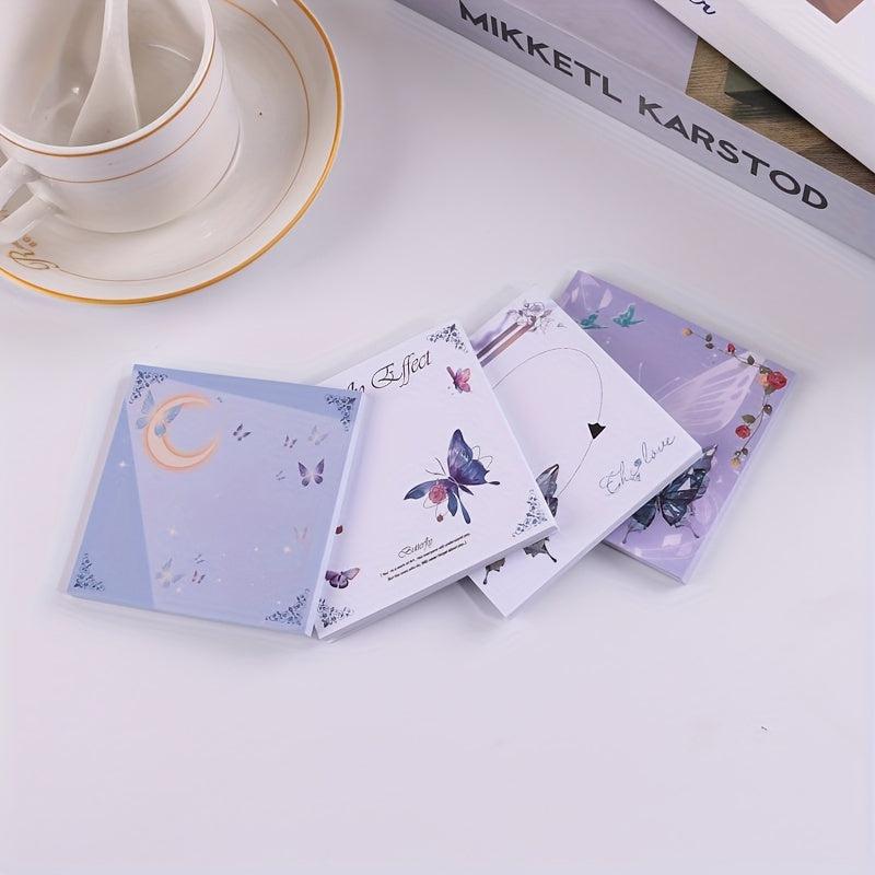 4pcs Colorful Butterfly Crystal Moon Notepad 200 Sheets In 4 Styles