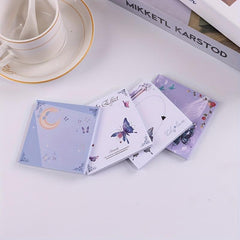 4pcs Colorful Butterfly Crystal Moon Notepad 200 Sheets In 4 Styles