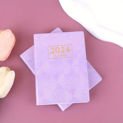 A7 English Planner Mini Pocket Notepad Laser Colorful Faux Leather Cover