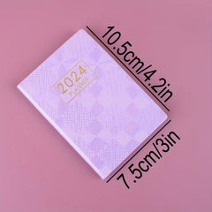 A7 English Planner Mini Pocket Notepad Laser Colorful Faux Leather Cover