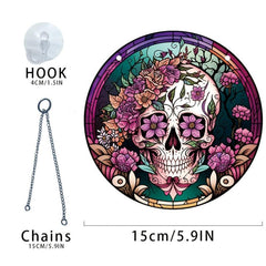 Halloween Acrylic Window Hanging Mexican Skull Painted Decorations