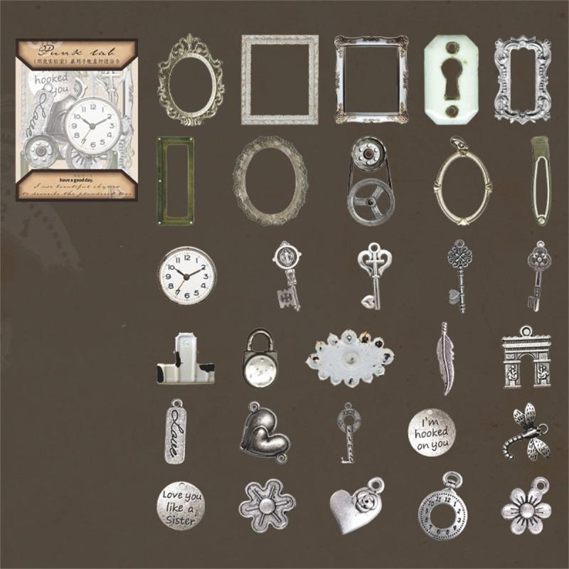 30pcs Laboratory Series Retro Hollow Hand DIY Decoration Material