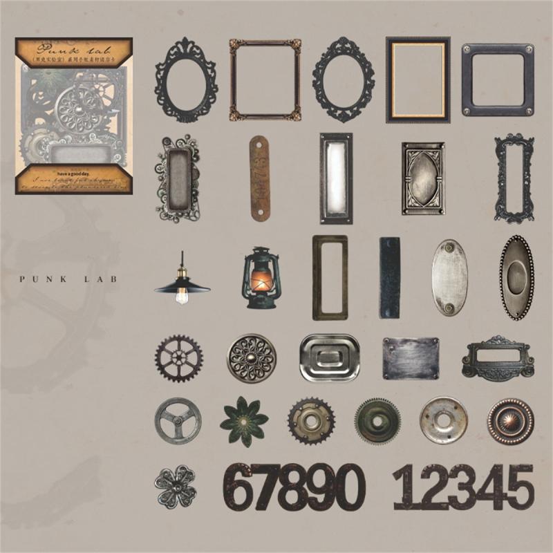 30pcs Laboratory Series Retro Hollow Hand DIY Decoration Material
