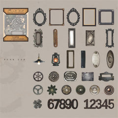 30pcs Laboratory Series Retro Hollow Hand DIY Decoration Material
