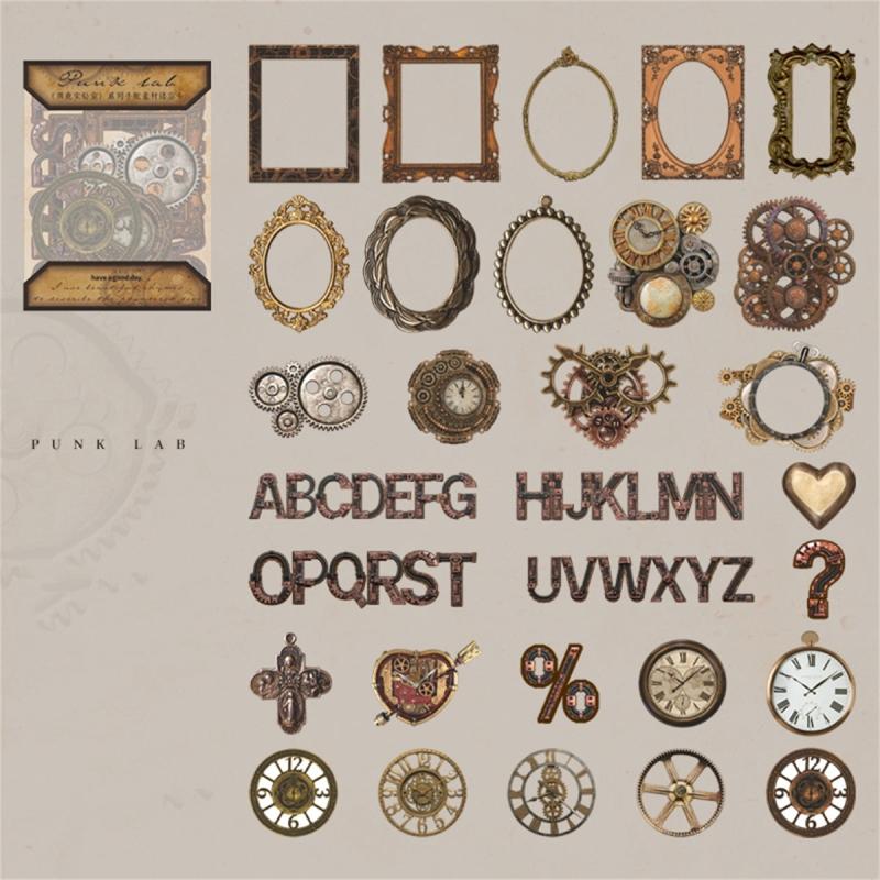 30pcs Laboratory Series Retro Hollow Hand DIY Decoration Material